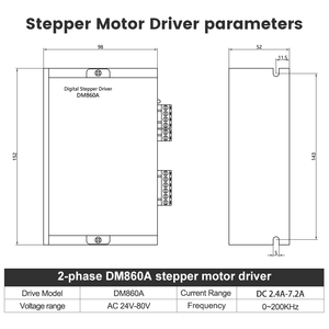 Ac24v ~ 80V lai dm860a 2-giai đoạn microstep kỹ thuật số hiệu suất cao động cơ bước trình điều khiển cho máy CNC 3D máy in Robot - Product Image 3