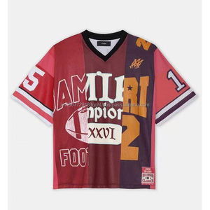 เสื้อฟุตบอล ผ้าฝ้าย 100% แห้งเร็ว ป้องกันรังสียูวี ผ้าตาข่ายระบายอากาศ คอวี แขนสั้น เสื้อยืดผู้ชาย ผู้หญิง สไตล์คู่รัก แฟชั่น - Product Image 5