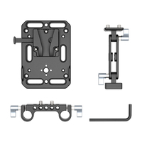 ZGCINE – répartiteur d'alimentation de plaque d'adaptateur de batterie de montage en V avec pince de tige de 15 mm et bras réglable pour Canon Sony DSLR