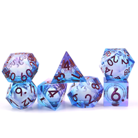 Set Dadu Inti Cairan Resin Kustom Rpg Dadu Resin Tepi Tajam Terlaris