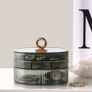 Boîte à bijoux moderne PP carrée en plastique 3 couches durable multifonctionnelle stockage de valeur de couleur élevée pour boucles d'oreilles collier bague <span class=keywords><strong>montre</strong></span> - Product Image 3