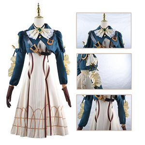 Costume di Halloween da Donna dell'Anime <span class=keywords><strong>Violet</strong></span> <span class=keywords><strong>Evergarden</strong></span> Vestito da Principessa e Cameriera con Parrucca Completo Cosplay per Ragazze - Product Image 2