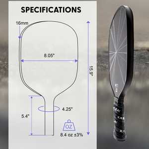 ไม้พิคเกิลบอลทำจากคาร์บอนไฟเบอร์เนื้อหนา16มม. แข็งแรงมาก - Product Image 4