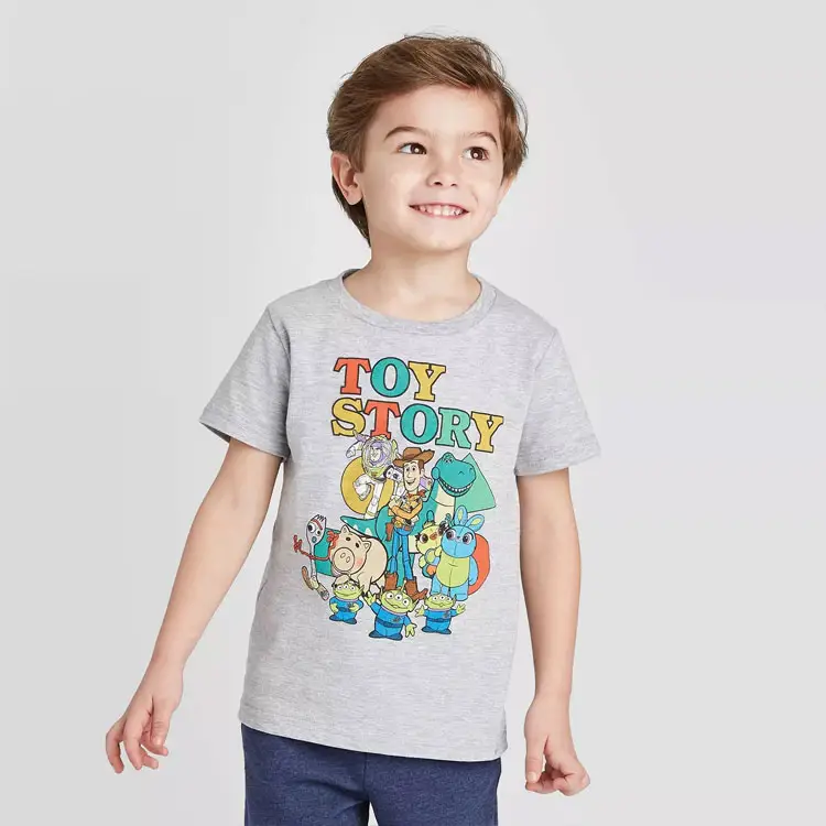 漫画のTシャツパターン男の子のTシャツ子供Oネック空白の白い綿のTシャツ漫画の男の子のための綿のTシャツ