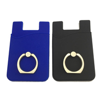 Titulaire de carte de crédit de téléphone portable, pochette d'autocollant de porte-carte d'identité de silicone pour le téléphone portable