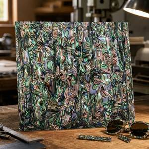 Lastra di Celluloide Ispirata all'Abalone con Motivo a Spirale Multicolore, <span class=keywords><strong>Pellicola</strong></span> Iridescente per Intarsi di Chitarre, Strumenti Vintage e Artigianato di Lusso - Product Image 2