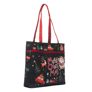 2025 New Style Christmas <b>Personalised</b> High Quality Heavy Weight Strong Handle Shoulder Embroidered Canvas Tote <b>Bag</b> with Zipper - Product Image 5