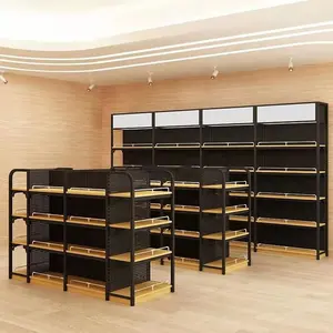 Best Price 5 Layer Gondola Shelving Supermarket Shelf Advertising Display Stand Shelf Wooden Shelves For Supermarket