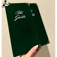 Menus de mariage personnalisés en velours, menus de style restaurant, menus de luxe, couverture de menu personnalisée, carte de menu sur mesure