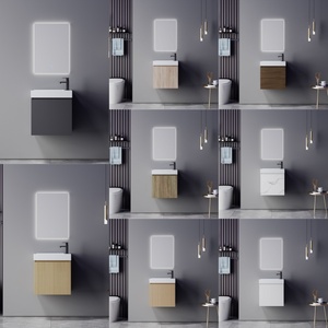 Mobile Bagno Moderno di Lusso in Compensato, Montaggio a Parete, Impermeabile, con Lavabo e Specchio - Product Image 3