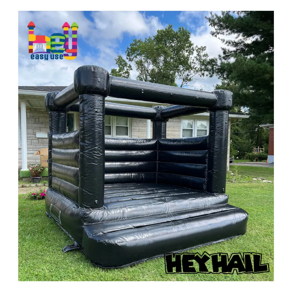 Black toddler bouncy castle for soft play equipment inflatable little bounce house commercial castle ready to ship