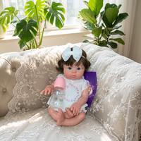 18 Zoll Schwere Neugeborenen-Puppen |   Reborn-Babypuppe Mädchen Ganzkörper Platin-Silikon Nicht-Vinyl Weiches Spielzeug CE-Zertifiziert Geschenk Ab 3 Jahren