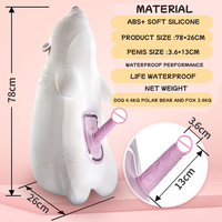 Eisbär-Kissen-Fernbedienung Sex-Maschine für Frauen Masturbationsgerät Automatisch Stoßender Vibrations-Dildo-Swing