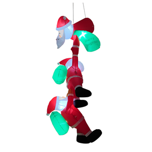 Decorazione Natalizia Gonfiabile a LED con <span class=keywords><strong>3</strong></span> Babbi Natale Impilati, Ornamento Festivo da Giardino e Tetto - Product Image 3