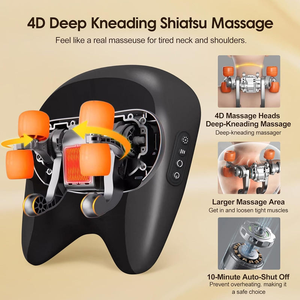 Almohada Masajeadora Eléctrica Shiatsu TAHATH para Cuello - Recargable por USB con Tecnología de Vibración y Amasamiento, Control de Tiempo para Cuello/Cintura/Cremallera - Product Image 4