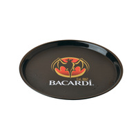 Plateau de service rond en plastique antidérapant avec impression de logo personnalisé Plaque de bar antidérapante Plateaux à bière PS pour la promotion