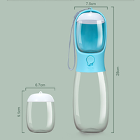 Bouteille d'eau portable 2-en-1 pour chien avec logo personnalisé et récipient à nourriture, distributeur d'eau de voyage anti-fuite pour animaux de compagnie, biberon d'alimentation pour chiot