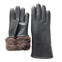 Gants en cuir de mouton véritable avec doublure en fourrure d'agneau véritable extrêmement froide