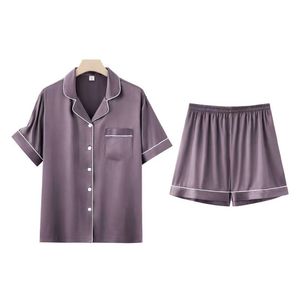 <span class=keywords><strong>Pijamas</strong></span> <span class=keywords><strong>de</strong></span> verano europeos americanos para mujeres para <span class=keywords><strong>Amazon</strong></span>, camisa <span class=keywords><strong>de</strong></span> manga corta <span class=keywords><strong>de</strong></span> comercio exterior independiente transfronterizo, pantalones cortos cárdigan - Product Image 3