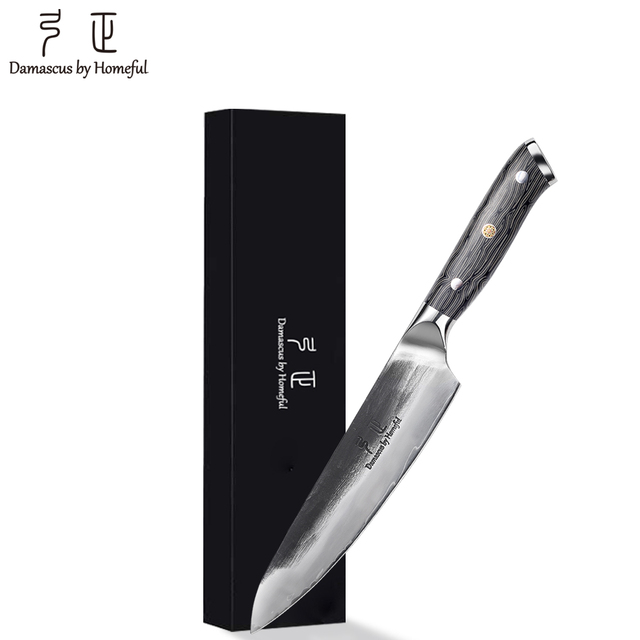 Handmade Forged Knife 67-Layer 10Cr15MoV Core Damascus Steel Triple Rivet G10 Handle 8-Inch Ambidextrous Japan Gyuto Chef Knife