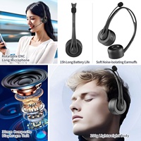 Casque sans fil rétractable SY-T490 pour centre d'appels professionnel avec micro et bandeau pour ordinateur de circulation