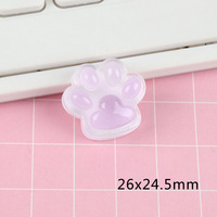 Accessoires en résine lumineuse transparente en forme de patte de chat, mignons et colorés, pour DIY, colle crème, matériel fait maison, dos plat, vente en gros