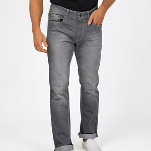 Customized Casual Men's Jeans Pants Mid Waist Medium Wash Unique Design Breathable Lightweight Corduroy Fabric 100% Cotton - Product Image 1