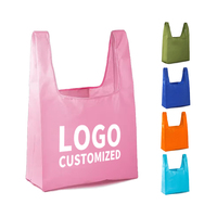 Sac de courses pliable réutilisable et lavable en Oxford 210D avec logo personnalisé, sac de shopping écologique pliable