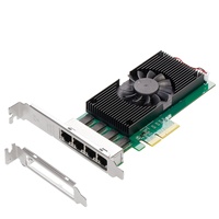 IOCREST Quad-Port 2.5G PCIe X4 Kartu Jaringan Internal Berkabel dengan Chip Intel I226 Model IO-PCE226S-4GLAN untuk Desktop Stok Tersedia