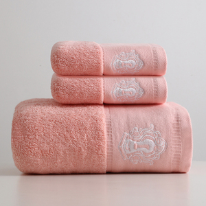 Luxus Baumwolle Bad Stickerei Benutzer definierte Logo Handtücher Baumwolle Hotel Badet uch Baumwolle Geschenk Handtücher <span class=keywords><strong>Set</strong></span> - Product Image 1