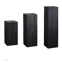 Tables consoles en bois massif personnalisées, durables, carrées, carbonisées, style Wabi-Sabi, pour la décoration du salon des villas et des hôtels