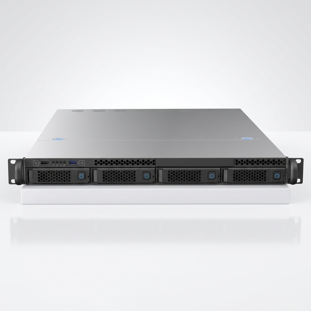 Space-Saving 1U 19 Inch Server Case with 4 Drive Bays for Edge Computing Applications