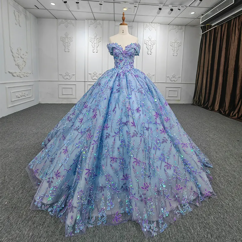 9958 Sequin Evening Short Sleeve Dress Luxury Ball Gowns For Lady Evening Prom Dresses