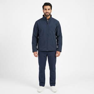 Veste tactique softshell personnalisée avec broderie, col en polaire, respirante, vêtements de travail pour la construction - Product Image 1