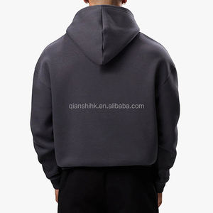 Winter Thick Cotton <b>Plain</b> <b>Hoodie</b> Boxy High Quality Heavy Weight <b>Black</b> <b>Hoodie</b> Custom Personalized logo No String Blank <b>Hoodie</b> - Product Image 4