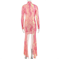 GX5509 Nouvelle Collection 2026 – Robe Mini de Soirée Tendance pour Femme, Élégante, à Manches Longues, avec Franges Irrégulières, Idéale pour les Clubs