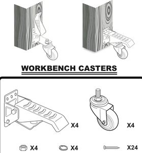 2,5 Zoll Neue Version Procaster Werkbank-Rollenkit 920 lbs Tragkraft 4er-Pack Schwerlast-Stahlräder Einfach zu Bedienender Lift - Product Image 6