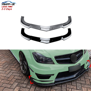 Carbon Fiber Black <strong>W204</strong> ABS Material Front Bumper Lip Front <strong>Spoiler</strong> for Mercedes Benz C Class <strong>W204</strong> Facelift C63 AMG 2011-2014 - Product Image 1