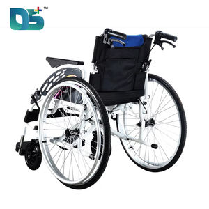ステンレス鋼フレーム折りたたみ背もたれキャンバスシート表面調整可能ペダルスポークタイヤ手動車椅子 - Product Image 3