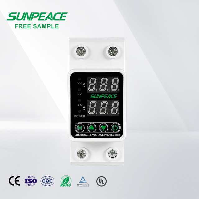 Dual Display 40A 63A Automatic Reset Voltage Protectors 2P 2-Pole Overvoltage/Undervoltage Protection for DC Current 50Hz