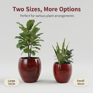 Maceta Moderna de Alta Calidad, de Barro, con Orificios de Drenaje, Acabado Esmaltado, Resistente, para Uso en Interiores/Exteriores, Jardinera de Piso - Product Image 5