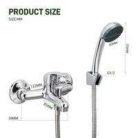 Ensemble de robinetterie de bain économique TOPWAY à deux voies avec tuyau de douche et douchette à main