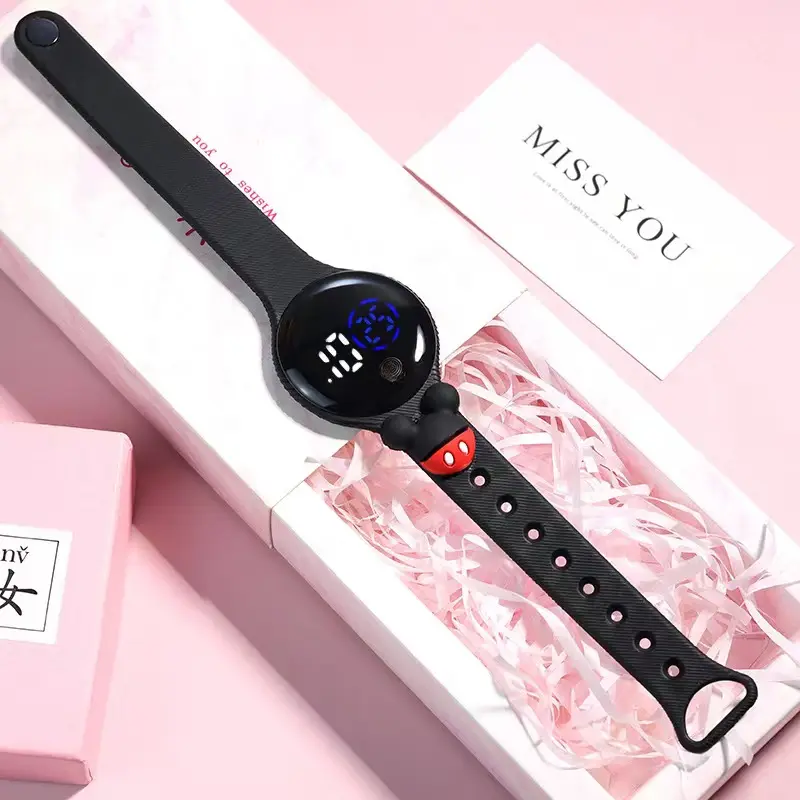 Alta qualidade best selling Melhor preço dos desenhos animados toque pulso Digital led com relógio personalizado para Girl Boy Led Touch Silicone Watch