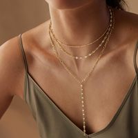 Collier minimaliste en chaîne figaro plaqué or 14 carats, collier superposé pour femmes, chaîne tennis en diamant, tendance pour les fêtes