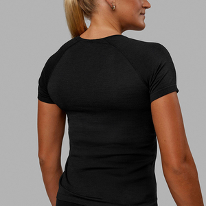 OEM personalizado gimnasio transpirable de secado rápido de compresión Slim Fit Fitness deportes camiseta para las mujeres - Product Image 3