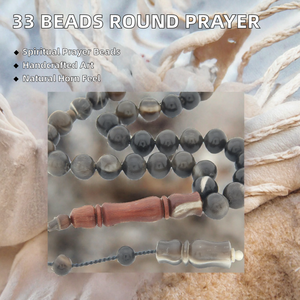 Rosario islámico de 33 cuentas de cuerno de búfalo hecho a mano, collar de oración, color personalizado, artesanía al por mayor - Product Image 2