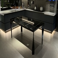 Moderner Rechteckiger Esstisch mit Edelstahlrahmen und Spiegelglasplatte für Hochzeiten und Events, Möbel für das Esszimmer
