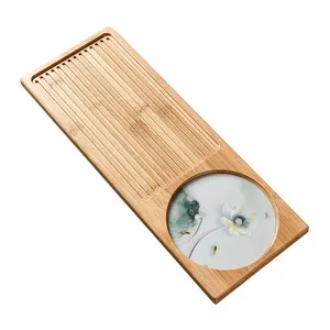 Neuer Trend Produkt Vintage-Stil Bambus-Teller-Geschirr-Set Speisen Supermarkt-Ttee-Tablett