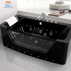 Baignoire de massage à air autoportante en acrylique d'intérieur, baignoire à remous avec cascade, baignoire japonaise chauffée, lumières colorées, ordinateur - Product Image 2