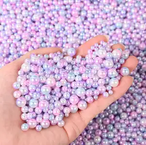 批发紫色珍珠珠子黏液制作珠子塑料散珠DIY饰品制作